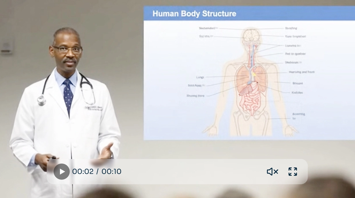 an AI-generated medical teaching video made in aiease sora video generator